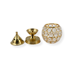 Brass Diya with Round Gem Cover | Decorative Crystal Brass Oil Lamp