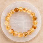 Natural Citrine Bracelet | Golden Yellow Crystal Gemstone Bracelet | Abundance & Prosperity Jewelry | Positive Energy Bracelet | Gift for Men & Women