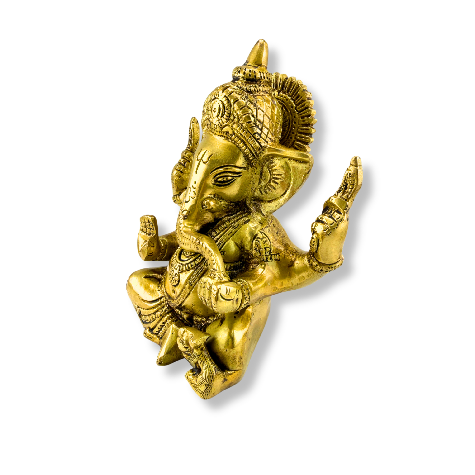 Brass Lord Ganesha Idol | Premium Ganapati Murti for Home Temple Puja Decor and Gifting | Lord Ganesha Statue