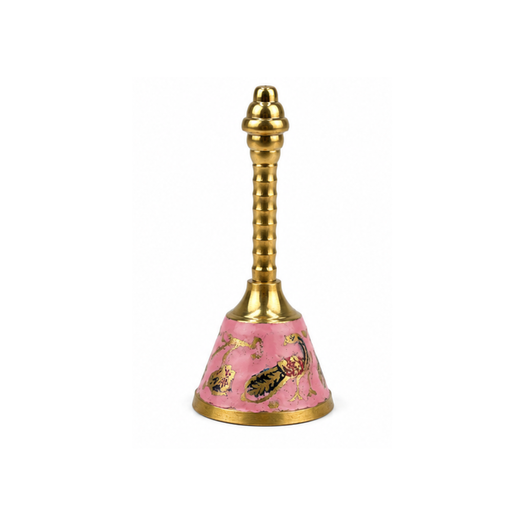 Brass Decorative Bell | Handcrafted Puja Ghanti for Home Temple | Fancy Prayer Bell