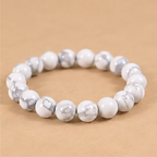 Natural Howlite Bracelet | White Howlite Crystal Bracelet | Healing & Meditation Jewelry | Grey Vein Gemstone Bracelet | Spiritual Gift