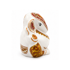 White & Gold Hand-Painted Ganesha Idol | Small Ganesha Murti for Car Dashboard | Ganesha Statue
