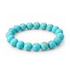 Natural Turquoise Bracelet | Blue Turquoise Crystal Gemstone Bracelet | Protection & Healing Jewelry | Good Luck Crystal Bracelet | Gift for Men & Women