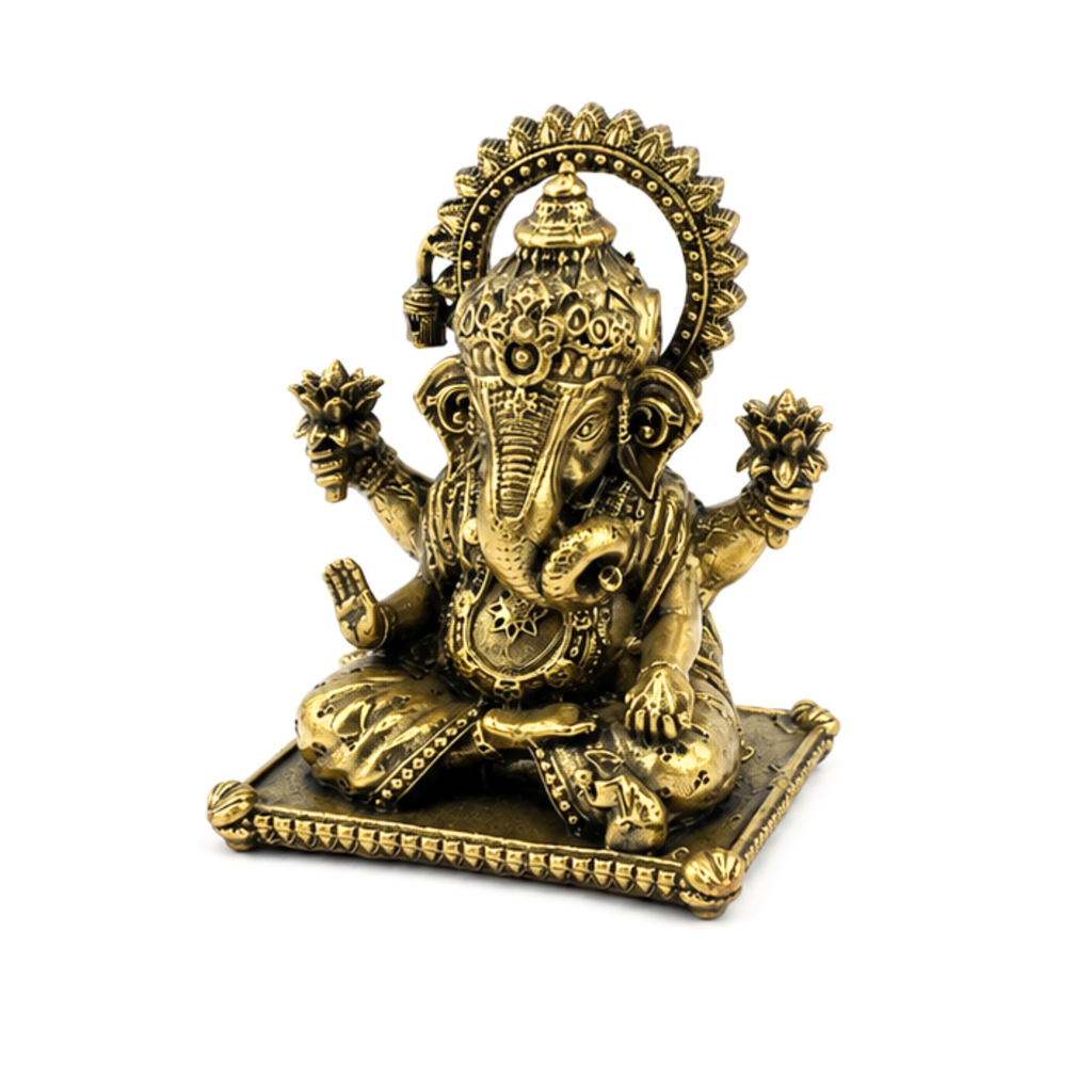 Panchadhatu Dagdusheth Halwai Ganesha with Halo Ring Idol | Panchaloha Ganesha Statue | Panchalogam Ganapati Murti