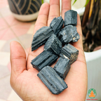 Black Tourmaline Raw Crystals – Natural Rough Unpolished Black Tourmaline Stones | Black Manifestation Healing and Meditation Crystals