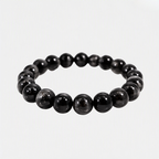 Natural Black Tourmaline Bracelet | Black Crystal Gemstone Bracelet | Grounding & Protection Jewelry | Meditation Bracelet | Gift for Men & Women