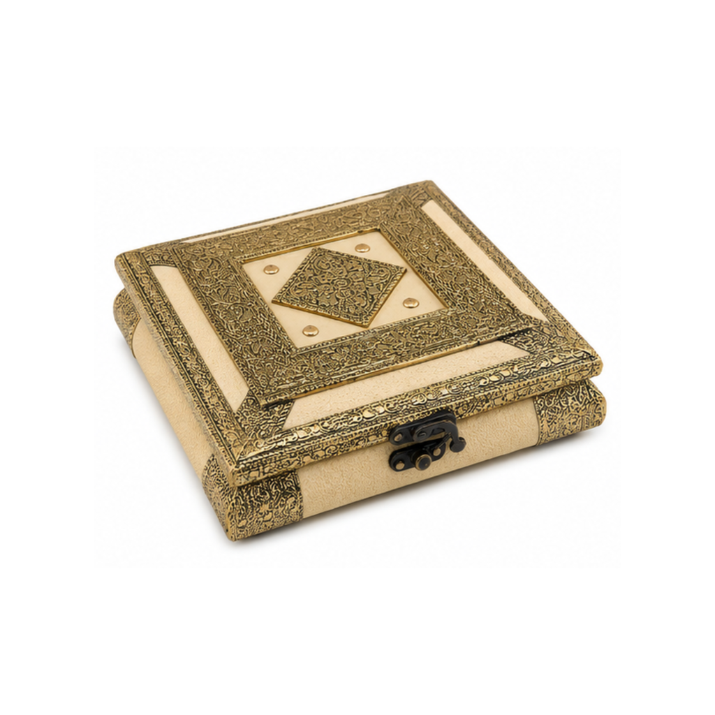 Antique Gold & Beige Dry Fruit Gift Box | Traditional Indian Gift Box