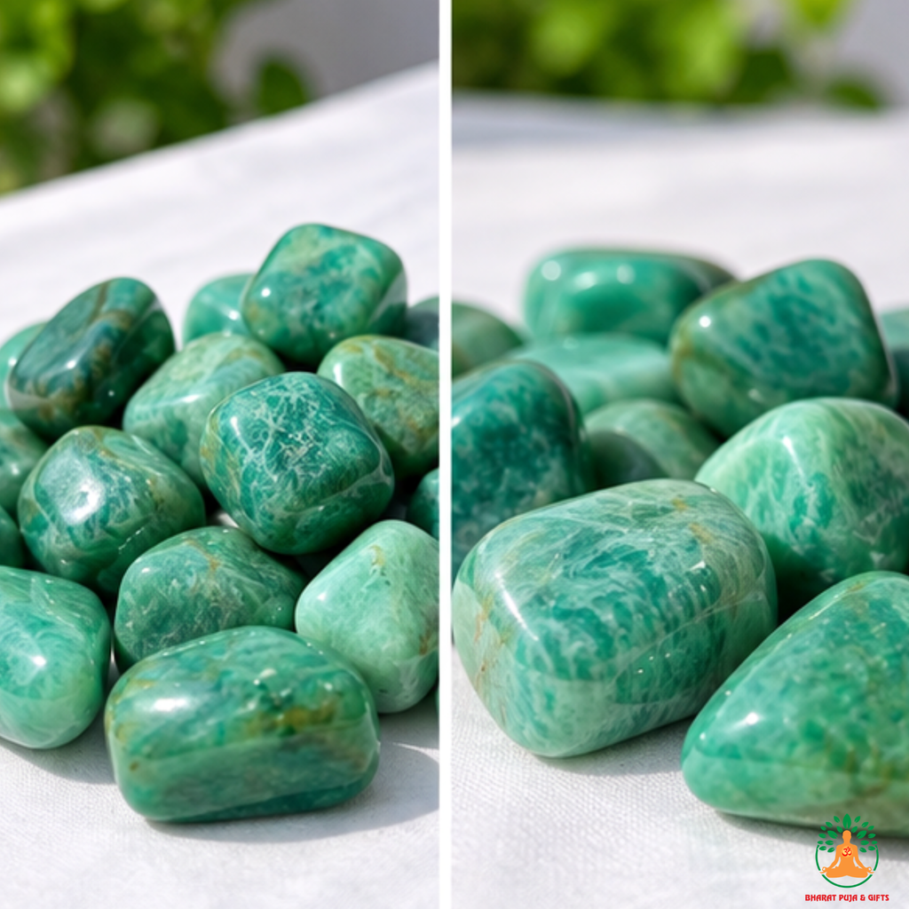 Natural Amazonite Tumble Stones – Polished Green Gemstones | Manifestation Healing and Meditation Crystals