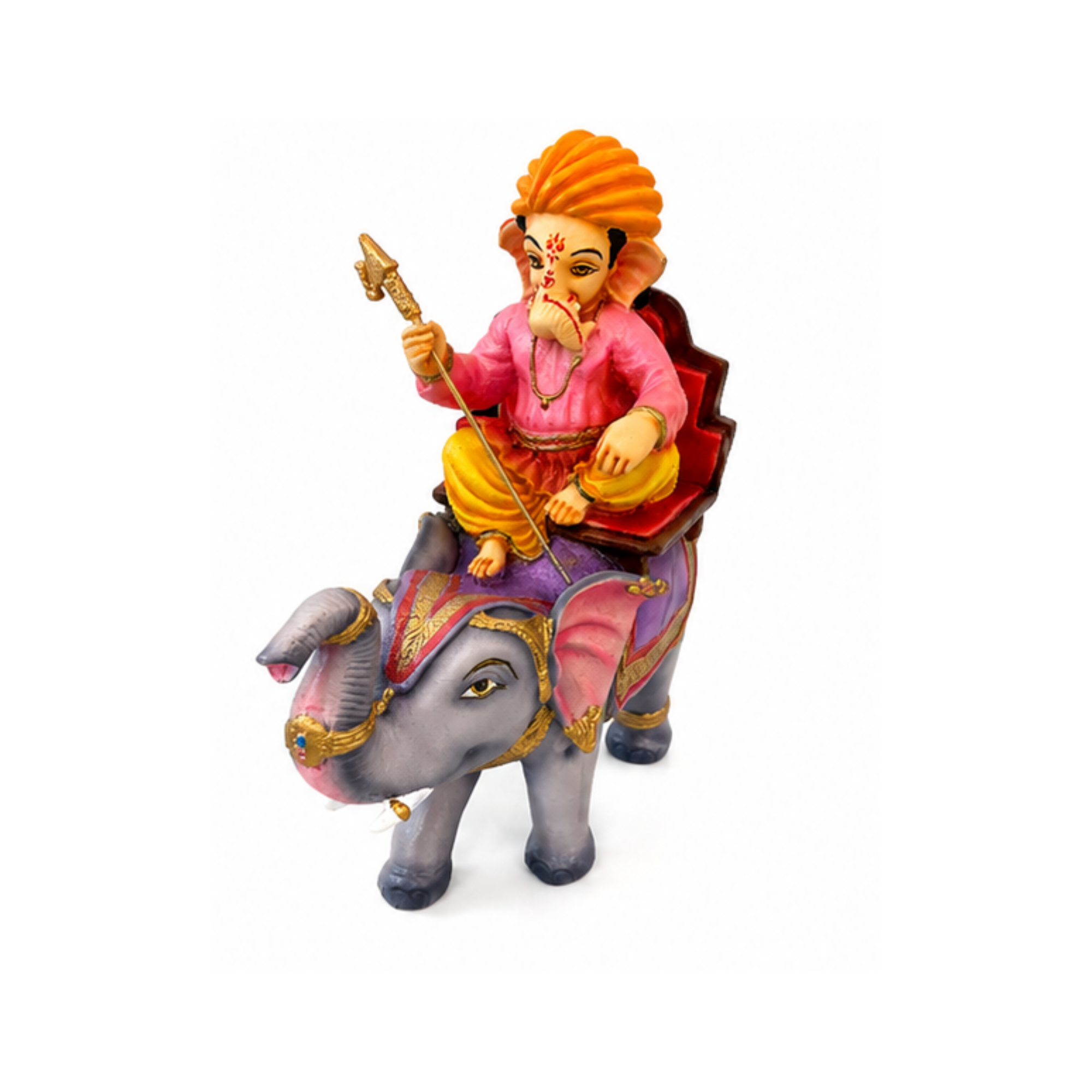 Ganesha Riding Elephant Idol | Traditional Hindu Home Decor | Ganapati with Elephant