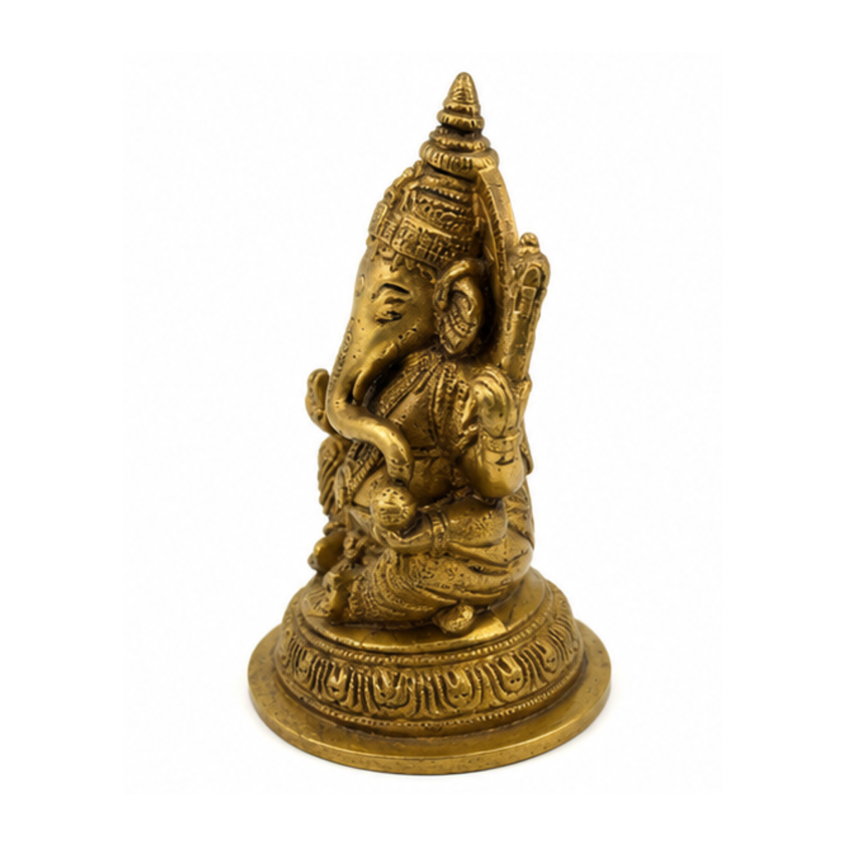 Brass Ganesha Murti | Lord Ganesha Sitting Idol | Brass Ganapati Statue