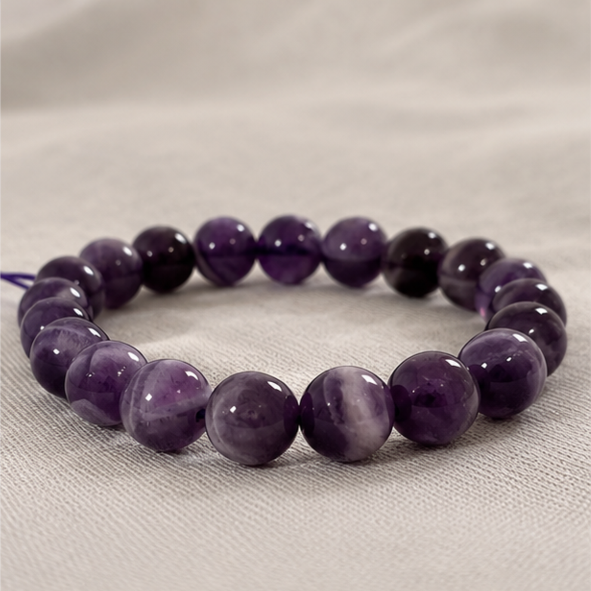 Natural Amethyst Bracelet | Purple Crystal Gemstone Bracelet | Meditation & Spiritual Jewelry | Amethyst Healing Bracelet | Gift for Men and Women
