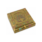 Royal Gold Peacock Floral 4-Compartment Dry Fruit Gift Box