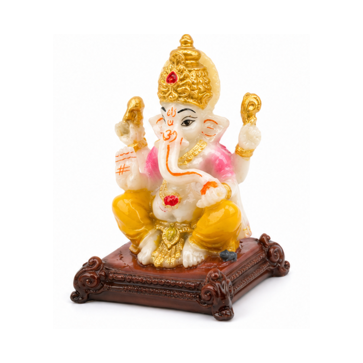 Small Ganesha on Chowki Idol | Traditional Hindu Deity Statue | Ganpati Murti