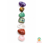 7 Chakra Tumble Stone Set | Polished Chakra Healing Crystals | Amethyst Tiger Eye Red Jasper Green Aventurine Labradorite Clear Quartz Carnelian Rose Quartz Tumbled Crystal Set