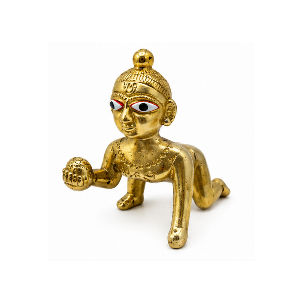 Brass Laddu Gopal Idol | Small Brass Baby Krishna Murti