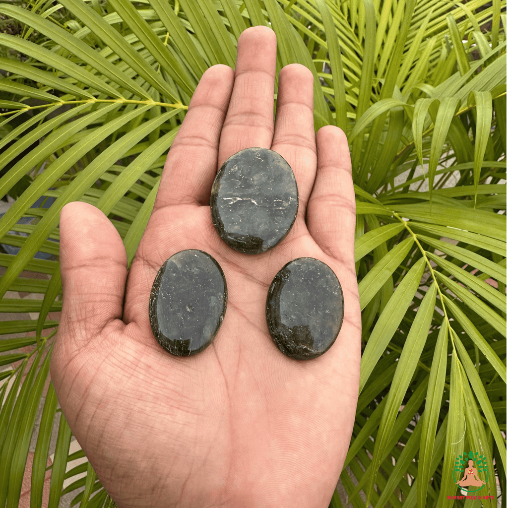 Labradorite Palmstone Set of 3 – Natural Blue Flash Crystal Stones
