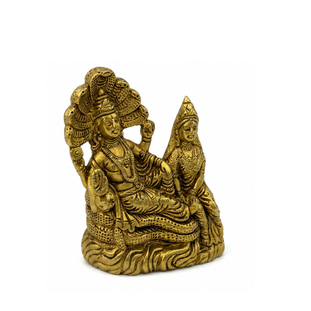 Brass Lakshmi Narayana | Traditional Hindu Deity Statue