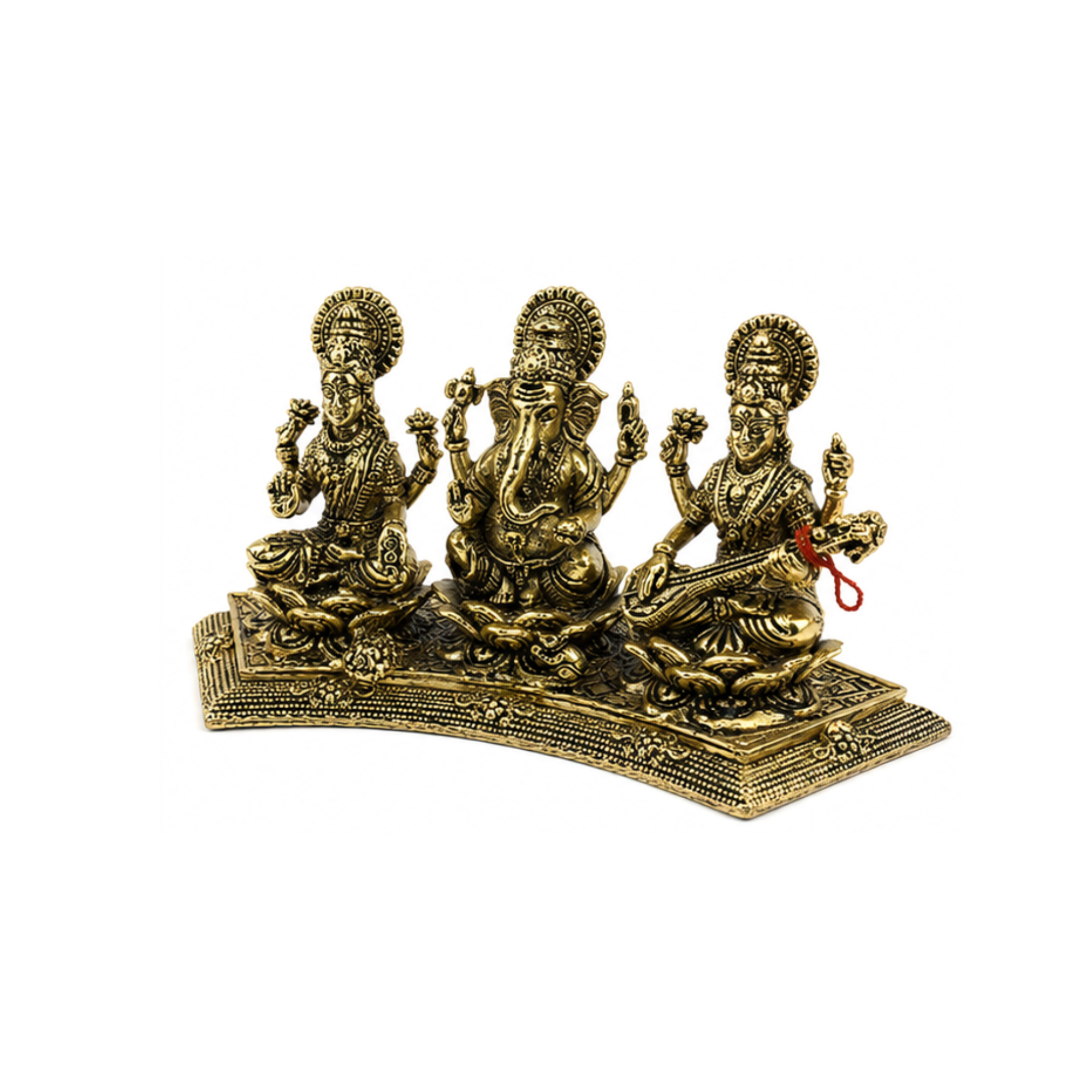 Panchadhatu Lakshmi Ganesha Saraswati Idol | Panchaloha Laxmi Ganesha Saraswati Murti | Panchalogam Lakshmi Ganesha Saraswati Statue