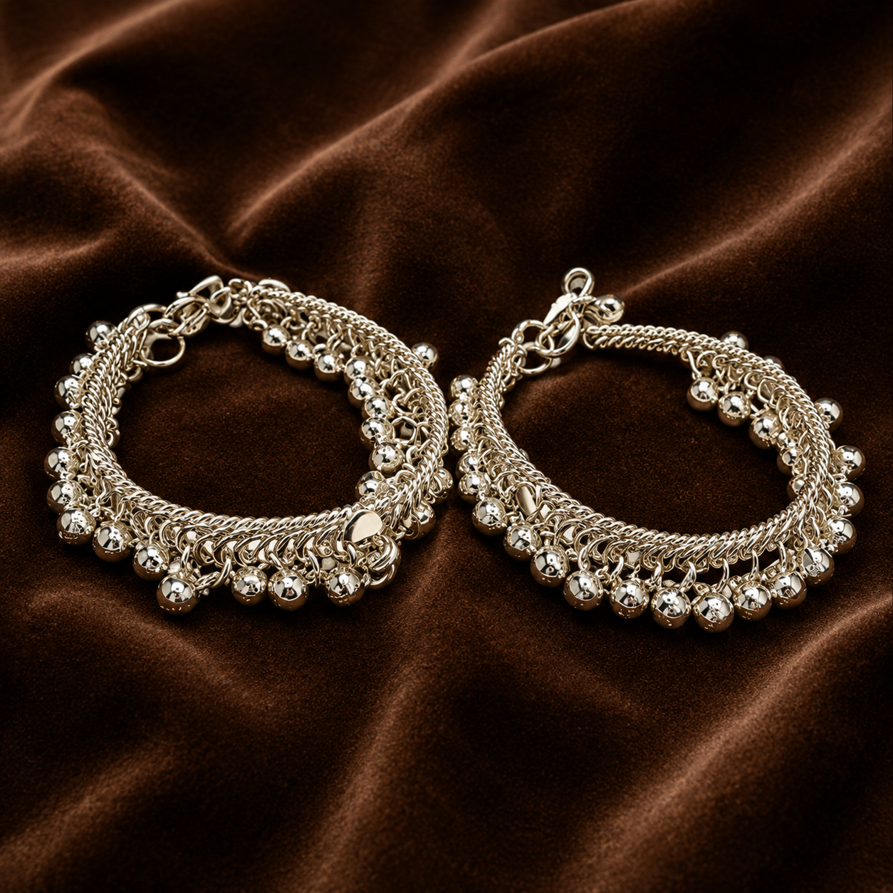 Pure Silver Baby Anklets (Pair) | Traditional Baby Ghungroo Payal