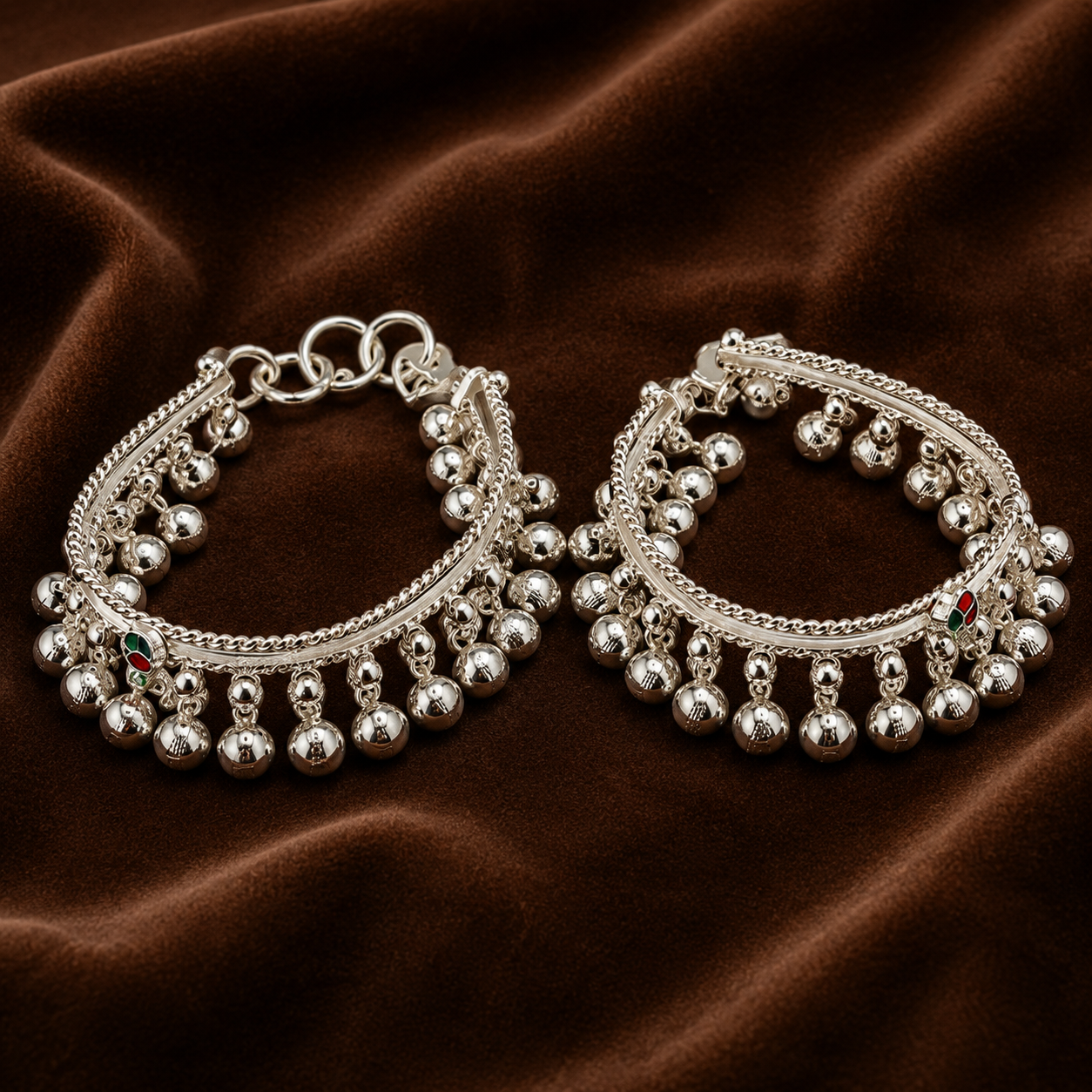 Pure Silver Baby Anklets (Pair) | Traditional Baby Ghungroo Payal