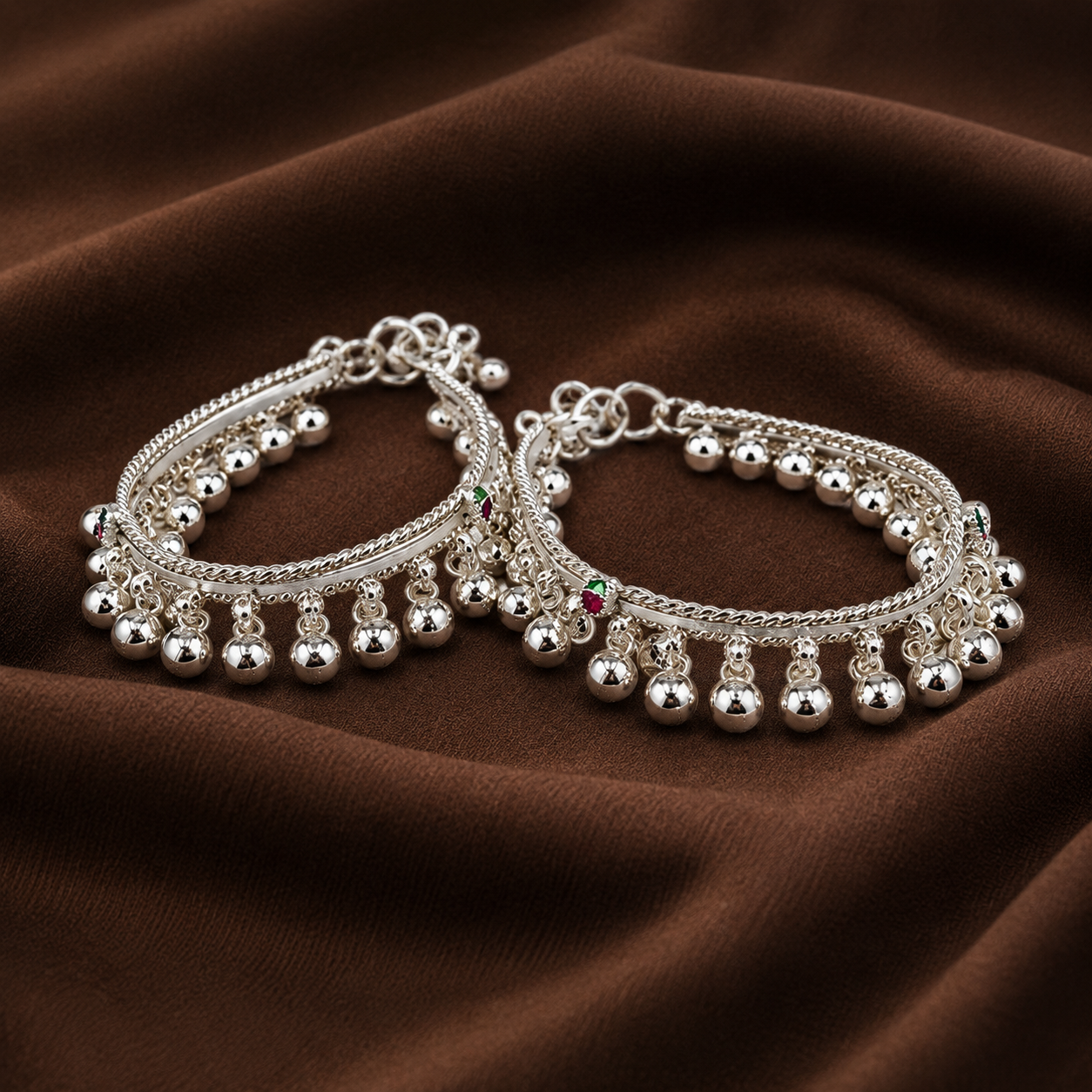 Pure Silver Baby Ghungroo Payal (Pair) | Traditional Baby Anklets