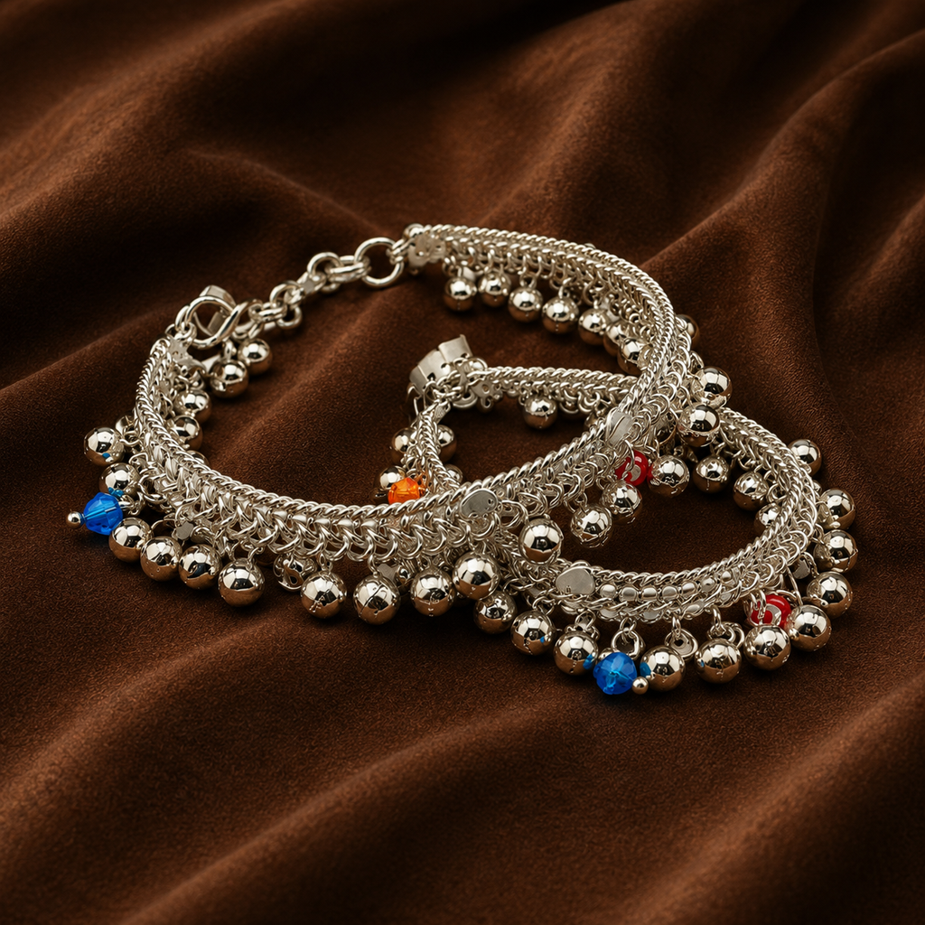 Pure Silver Baby Anklets (Pair) | Traditional Baby Ghungroo Payal