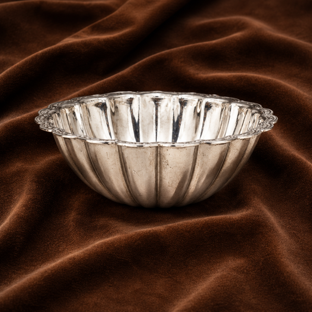 Pure Silver Flower Design Bowl | Silver Puja Bowl | Decorative Silver Katori