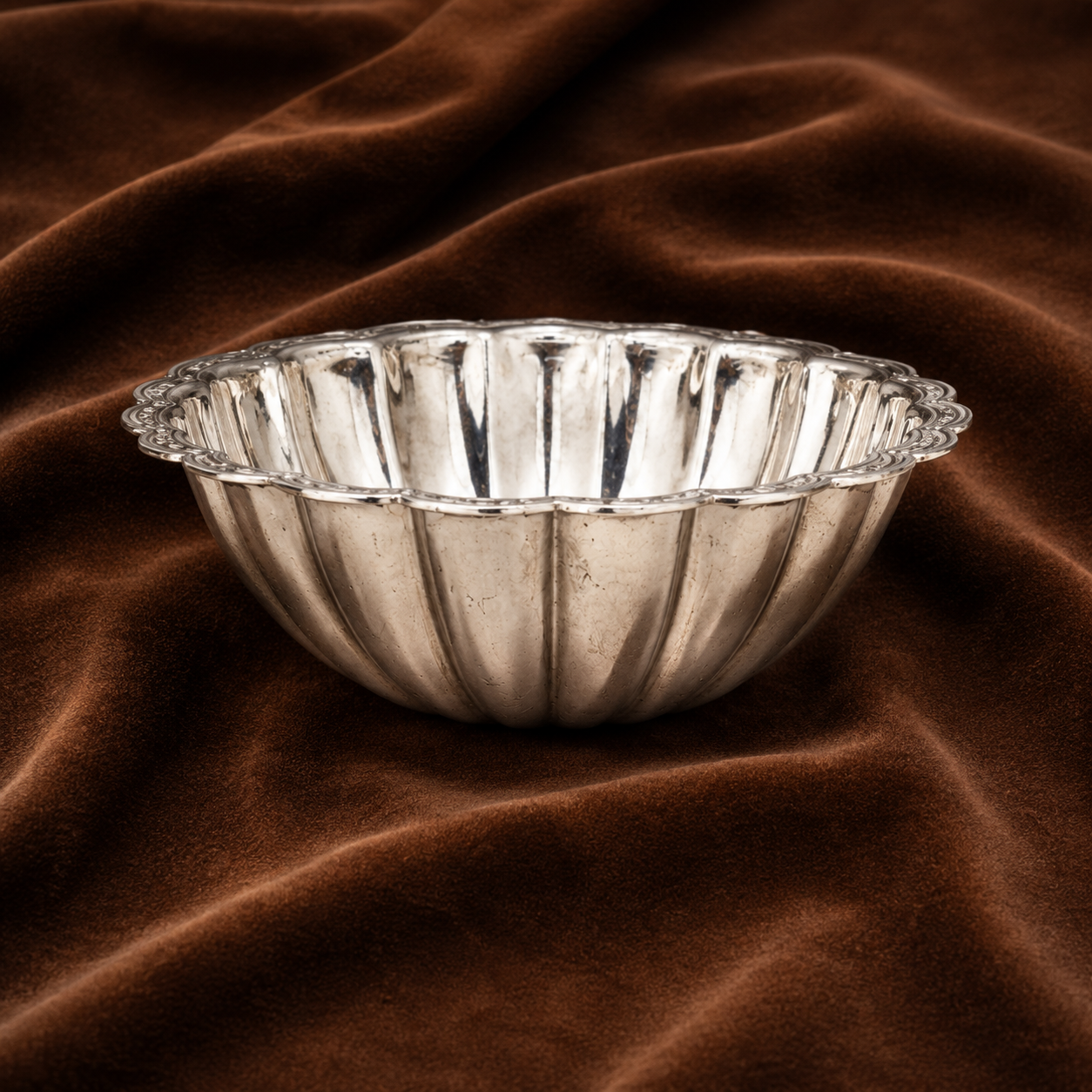 Pure Silver Flower Design Bowl | Silver Puja Bowl | Decorative Silver Katori