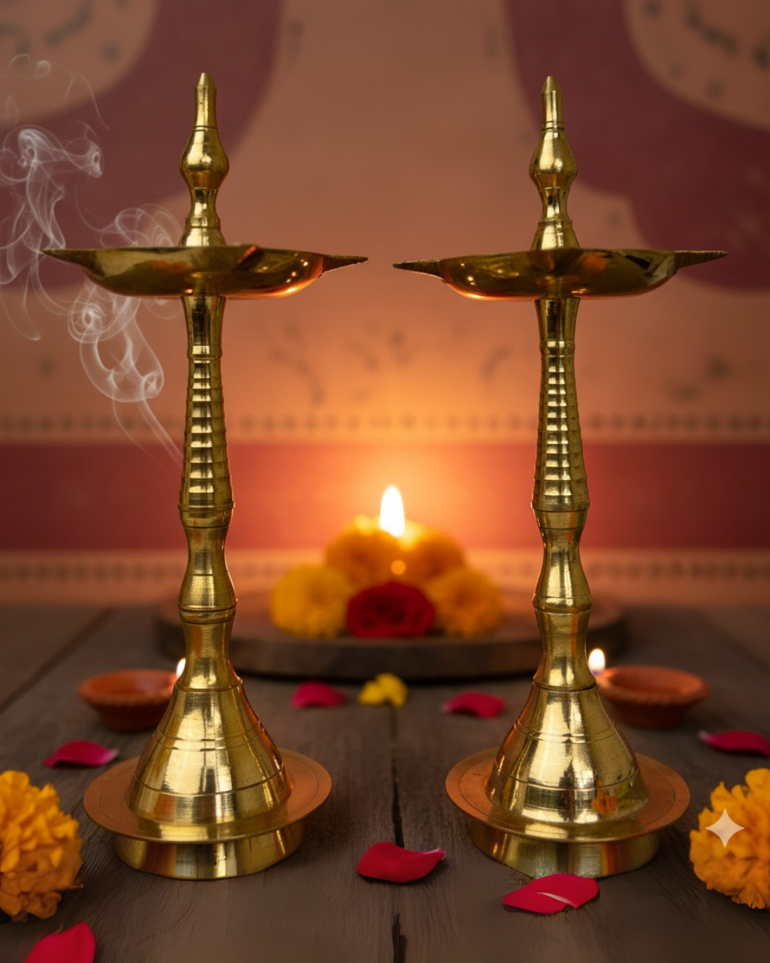 Brass Samai Pair Brass Oil Diya