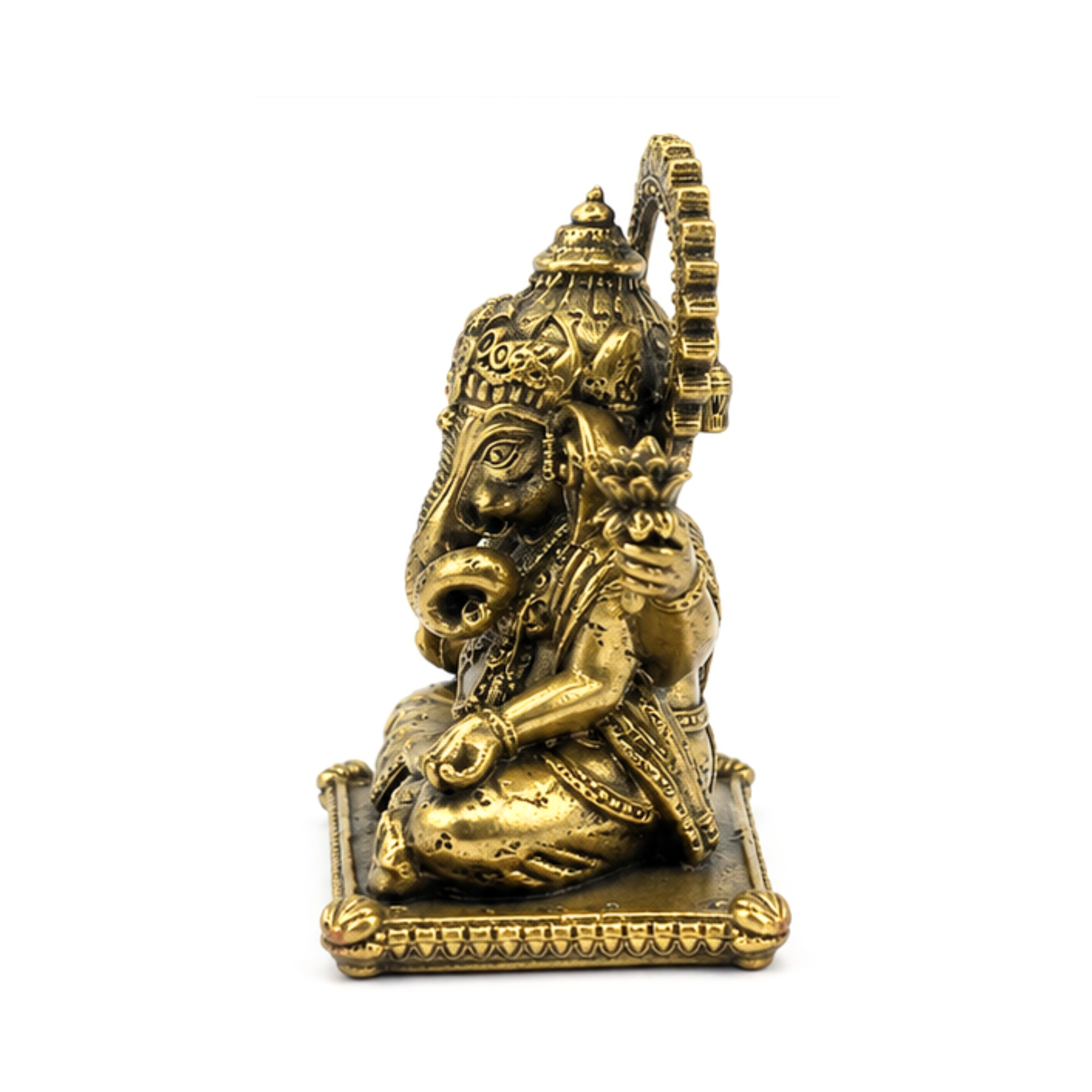 Panchadhatu Dagdusheth Halwai Ganesha with Halo Ring Idol | Panchaloha Ganesha Statue | Panchalogam Ganapati Murti