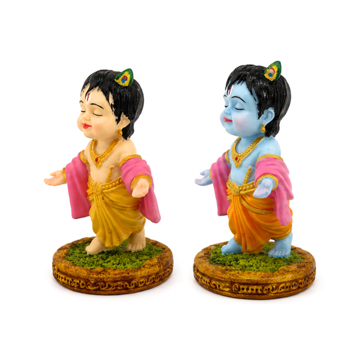 Small Bal Krishna Figurine | Krishna Idol for Car Dashboard Office Decor