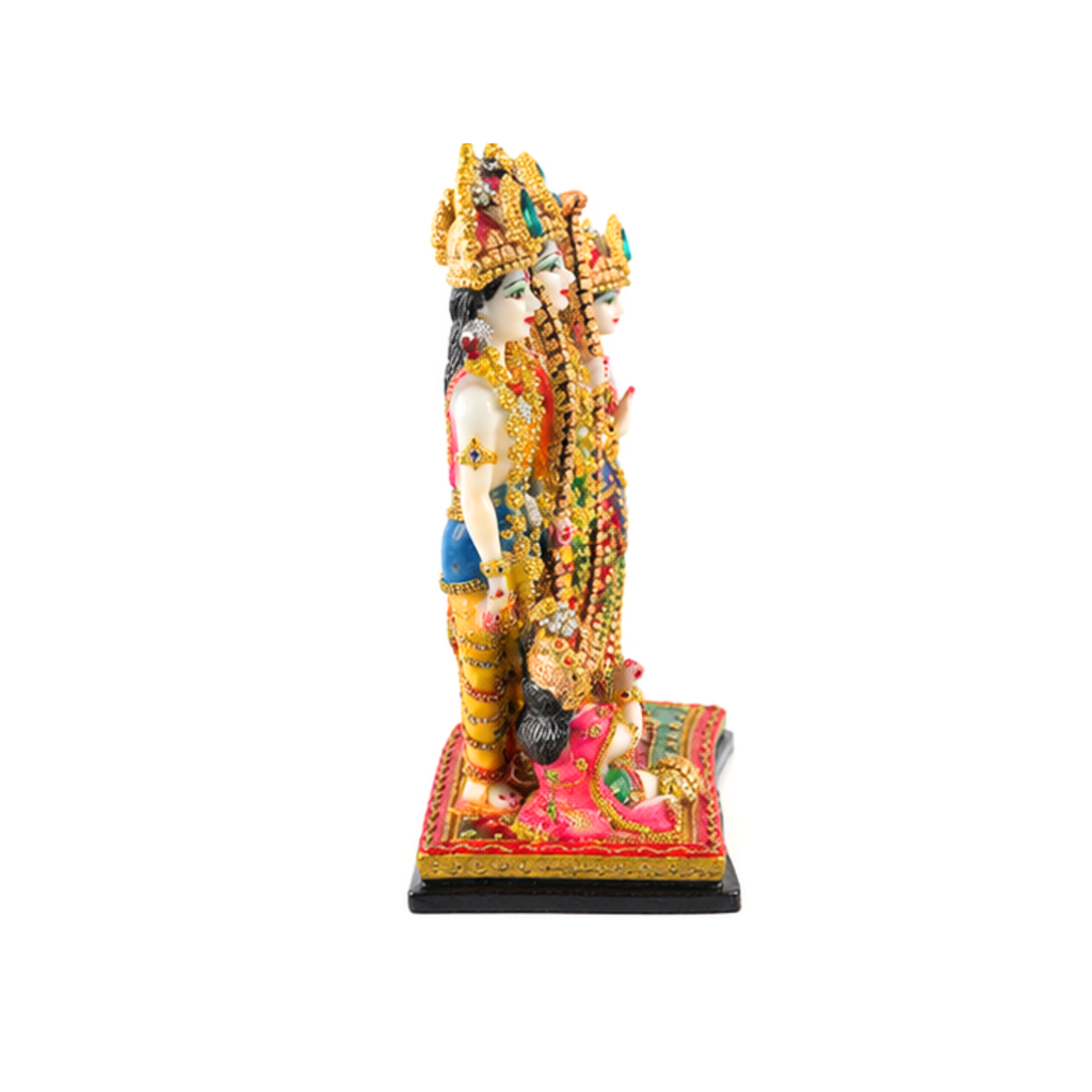 Decorative Large Ram Darbar Idol  | Traditional Lord Rama, Sita & Lakshman Murti