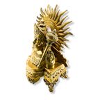 Brass Hanuman Idol with Surya Prabha | Brass Hanuman Murti with Sun Halo | Hanuman Face Statue
