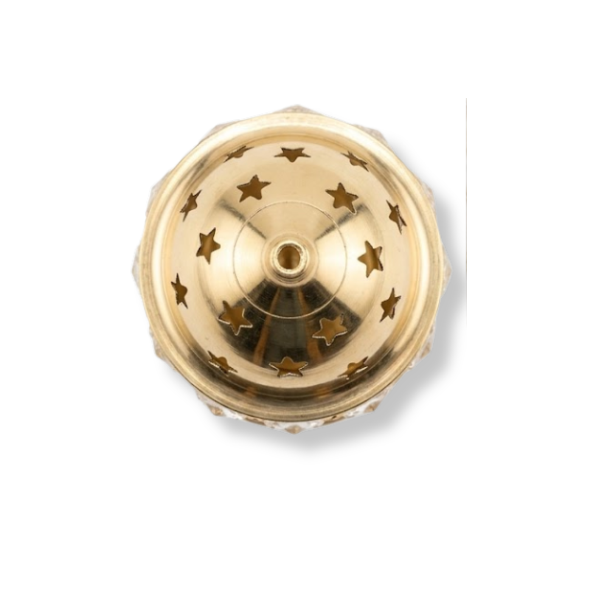 Brass Diya with Cylindrical Gem Cover | Decorative Crystal Brass Oil Lamp