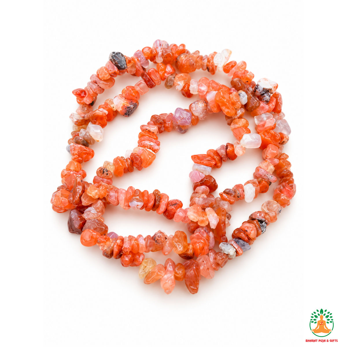 Carnelian Chips Crystal Necklace | Carnelian Beaded Necklace | Gemstone Necklace