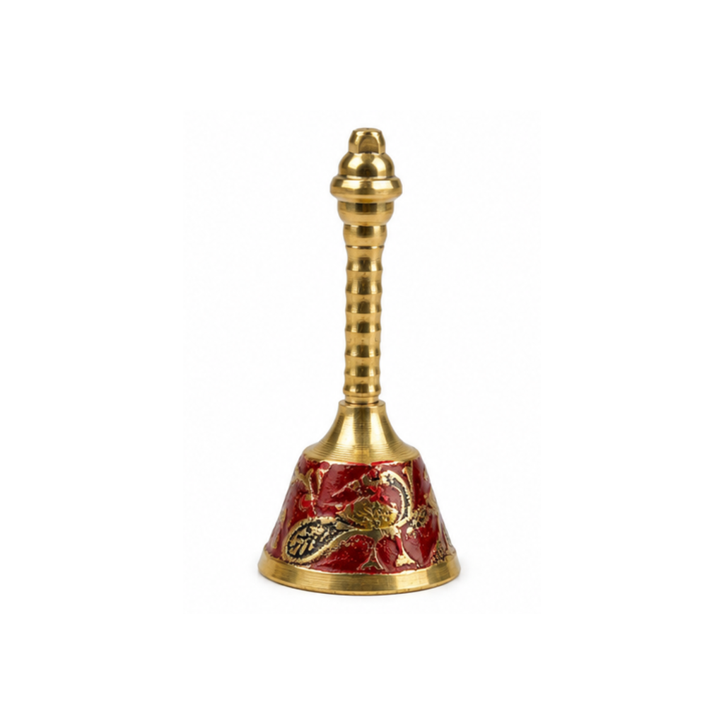 Brass Decorative Bell | Handcrafted Puja Ghanti for Home Temple | Fancy Prayer Bell