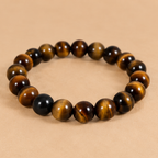 Natural Tiger Eye Bracelet | Golden Brown Crystal Gemstone Bracelet | Confidence & Protection Jewelry | Grounding Bracelet | Spiritual Gift