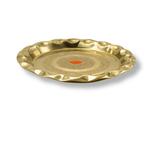 Brass Design Thali 8 inch | Brass Puja Plate