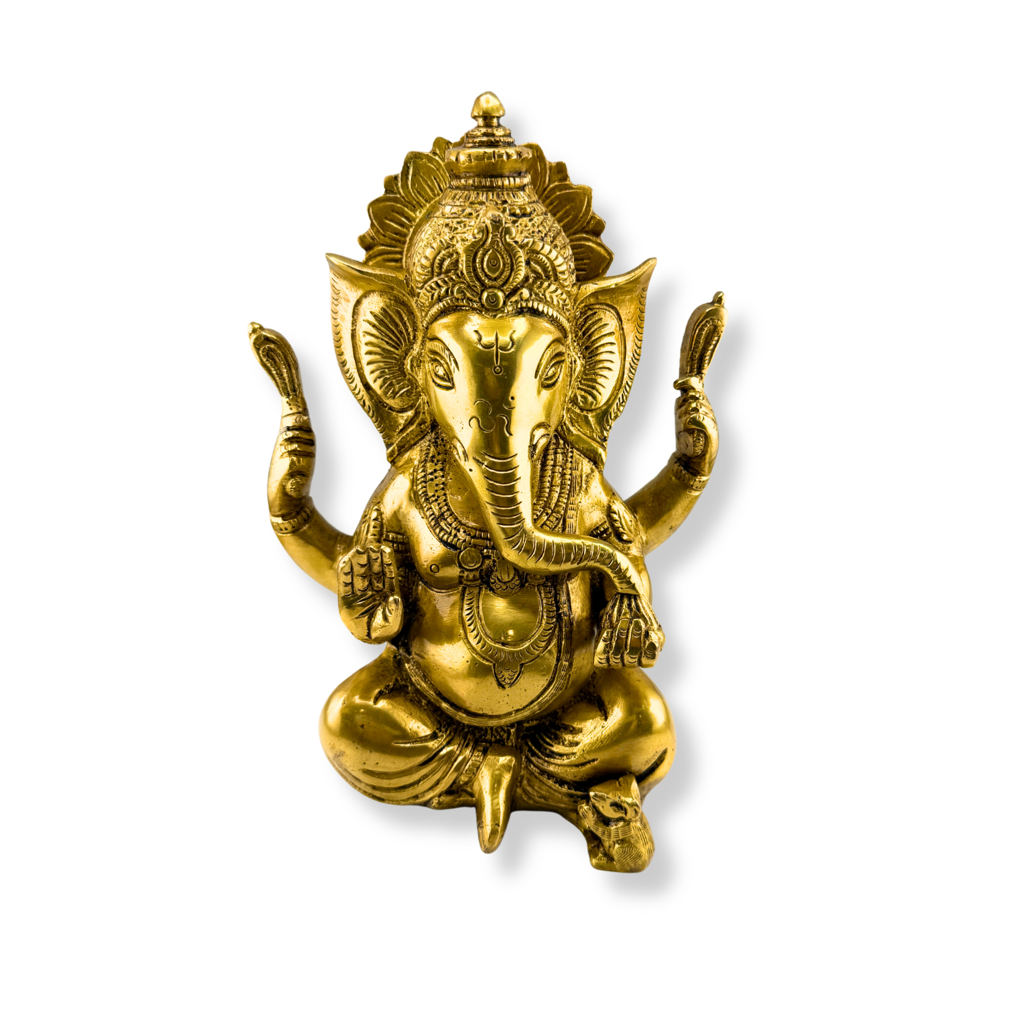 Brass Lord Ganesha Idol | Premium Ganapati Murti for Home Temple Puja Decor and Gifting | Lord Ganesha Statue