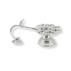 Silver Panchamukhi Diya | Silver 5-wick Oil Lamp | Silver Aarti Diya | Silver Fancy Puja Diya