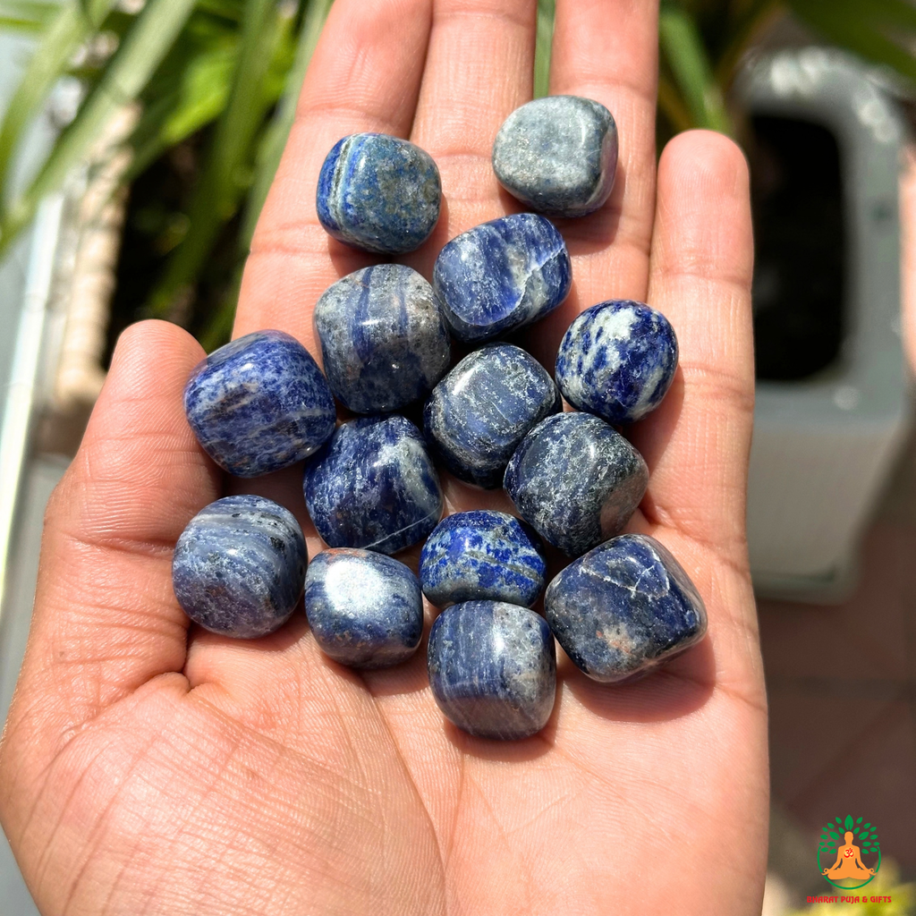 Natural Sodalite Tumble Stones – Polished Blue Gemstones | Manifestation and Healing Crystals