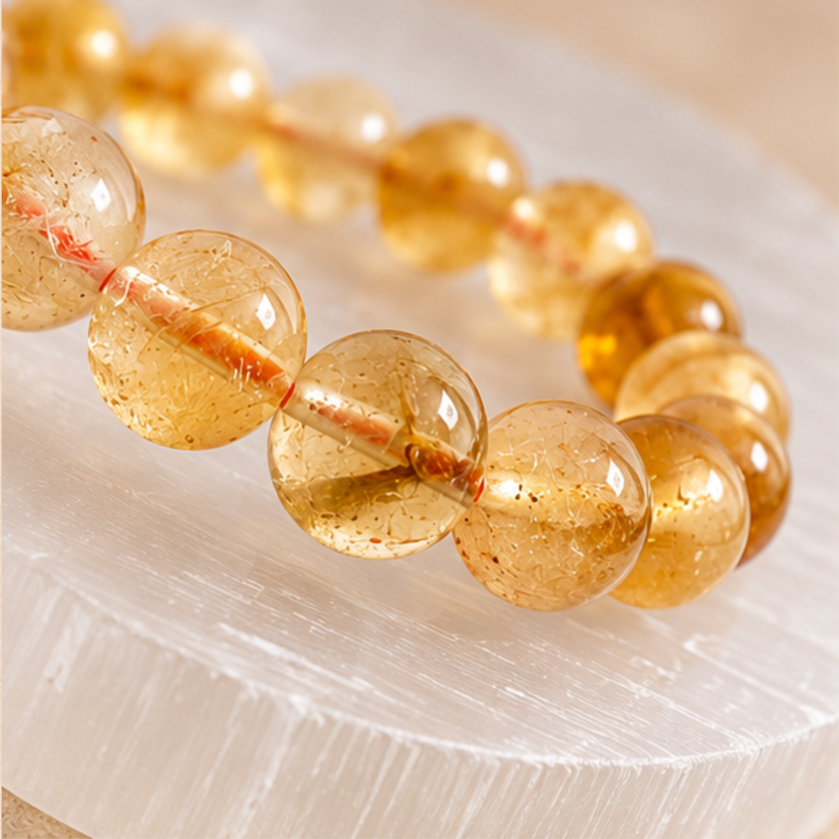 Natural Citrine Bracelet | Golden Yellow Crystal Gemstone Bracelet | Abundance & Prosperity Jewelry | Positive Energy Bracelet | Gift for Men & Women