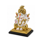 White Ganesha Idol| White & Gold / White with Orange Modak | Ganapati Murti
