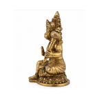 Brass Hanuman Idol | Seated Bajrangbali with Gada