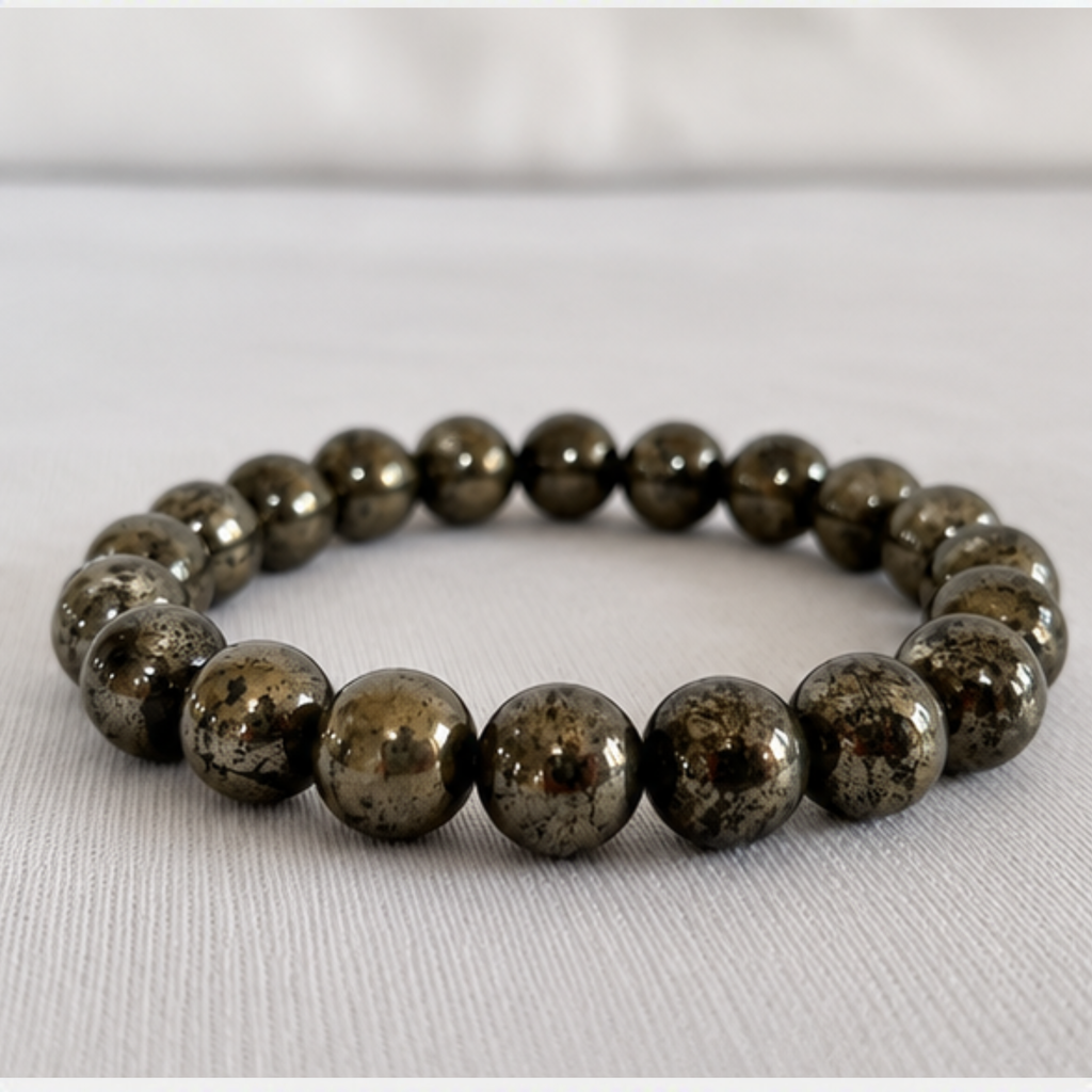 Natural Pyrite Bracelet | Pyrite Crystal Gemstone Bracelet | Prosperity & Abundance Jewelry | Protection Bracelet | Healing Jewelry