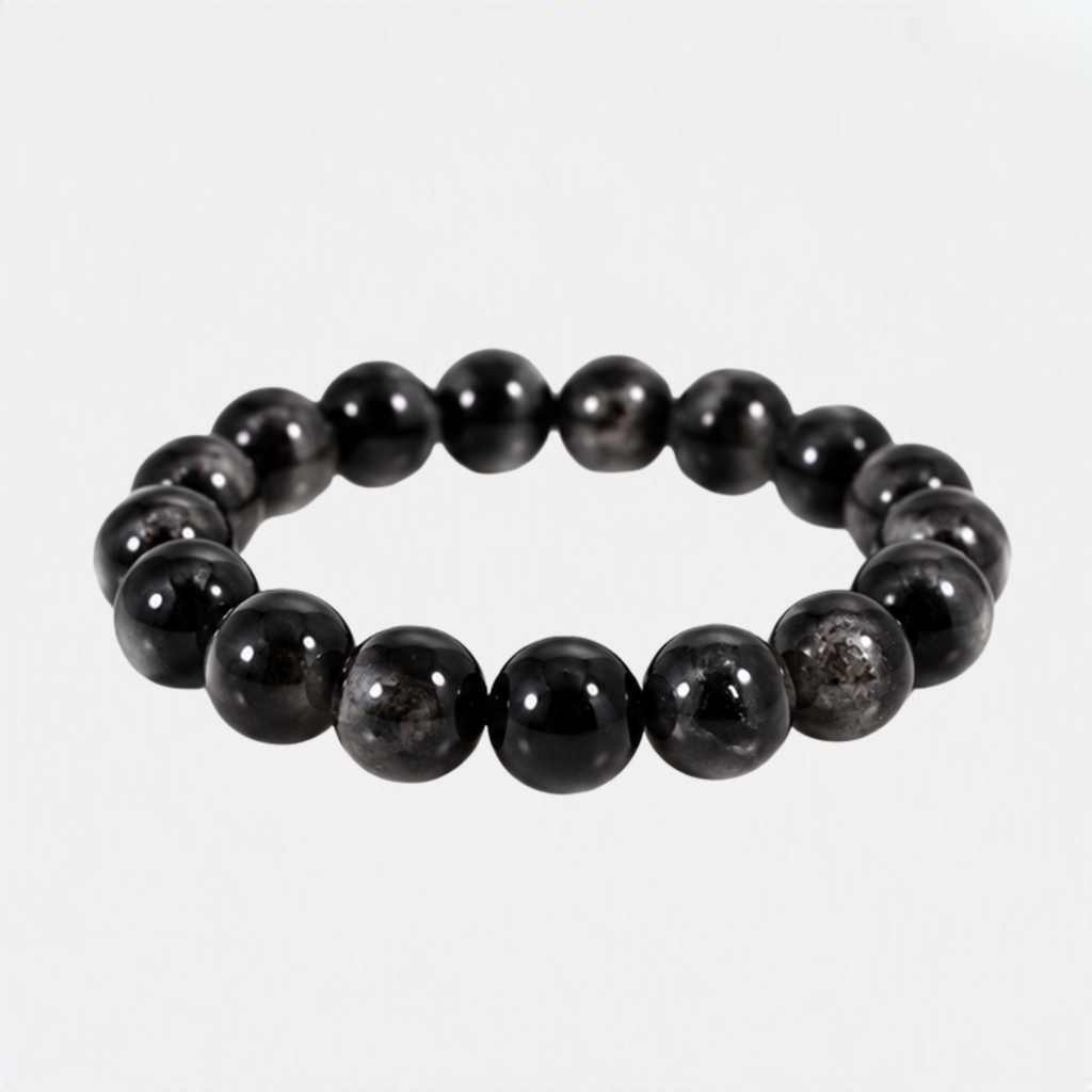 Natural Black Tourmaline Bracelet | Black Crystal Gemstone Bracelet | Grounding & Protection Jewelry | Meditation Bracelet | Gift for Men & Women