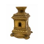 Brass Tulsi Kyara Diya | Brass Tulsi Kunda with Kurma (tortoise) Base Oil Lamp Incense Holder