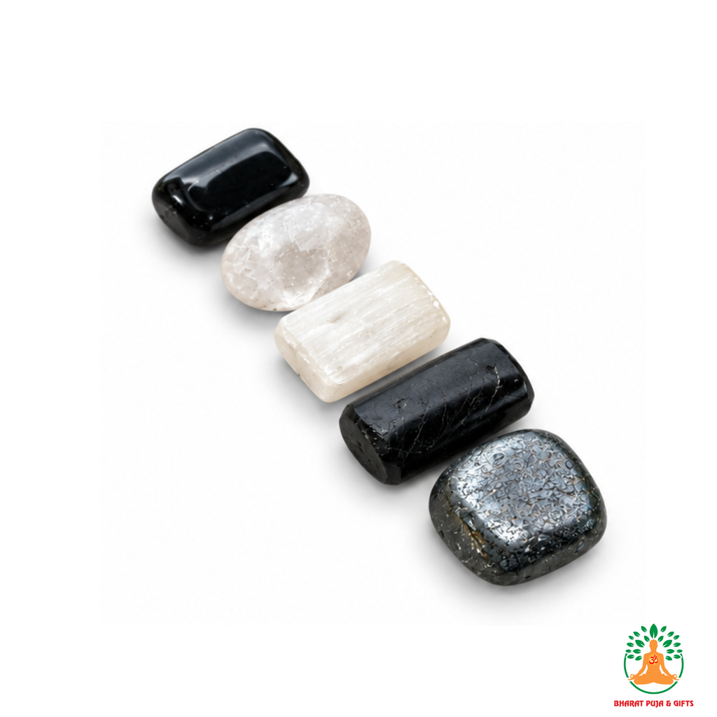 Protection & Shielding Tumble Stone Set – Polished Natural Gemstones | Tumbled Crystals Set | Spiritual Gift | Manifestation and Meditation Crystals