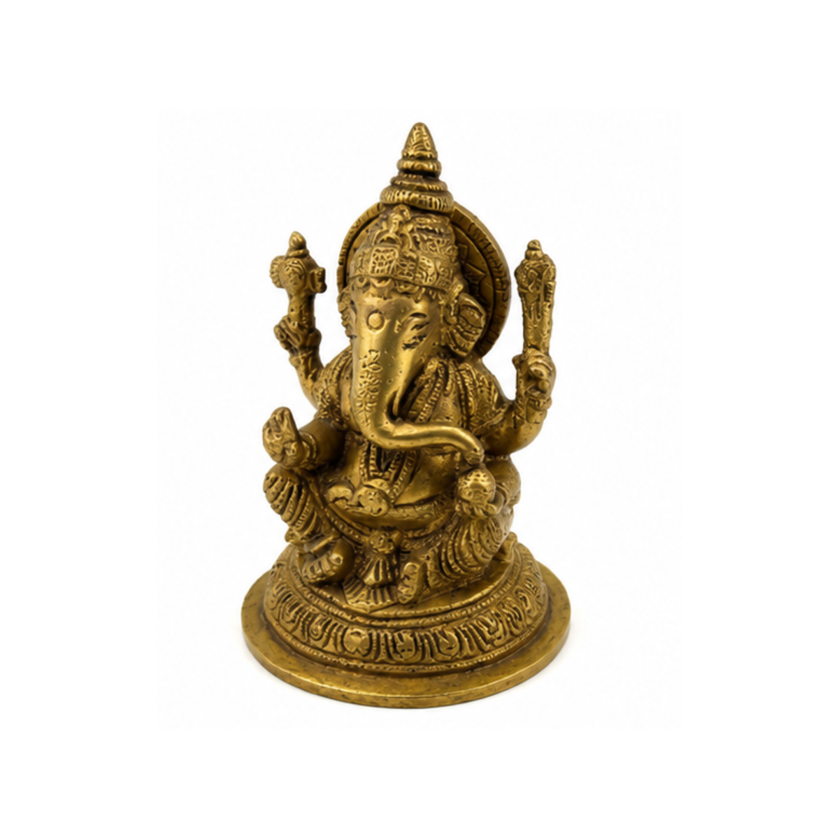 Brass Ganesha Murti | Lord Ganesha Sitting Idol | Brass Ganapati Statue