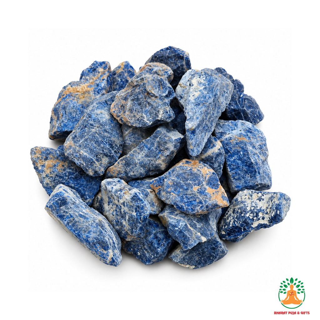 Sodalite Raw Crystals – Natural Rough Unpolished Blue Sodalite Stones | Blue Manifestation Healing and Meditation Crystals
